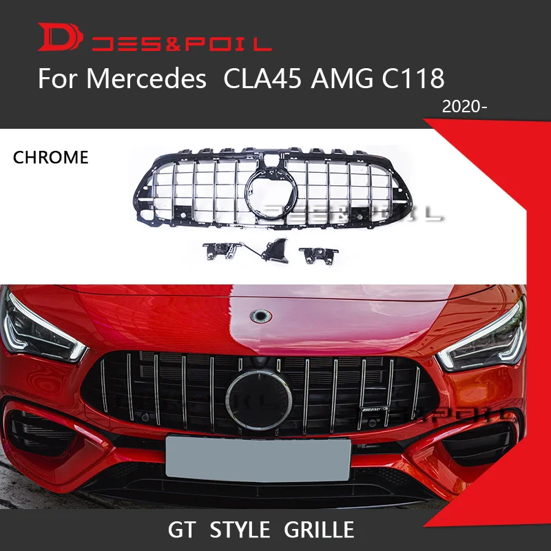 Per 2020 Mercedes Cla45 Amg Classe Gt Grill W118 C118 Auto Anteriore Verticale Panamerica Griglia Amg Solo Car Styling Racing