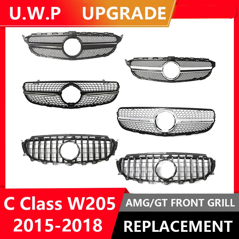 2015-2018 W205 Gt Griglia Diamantata Per Merced Classe C W205 C205 Berlina Coupe W205 Gt Griglia W205 Diamond Mesh W205 Panamerica Grill