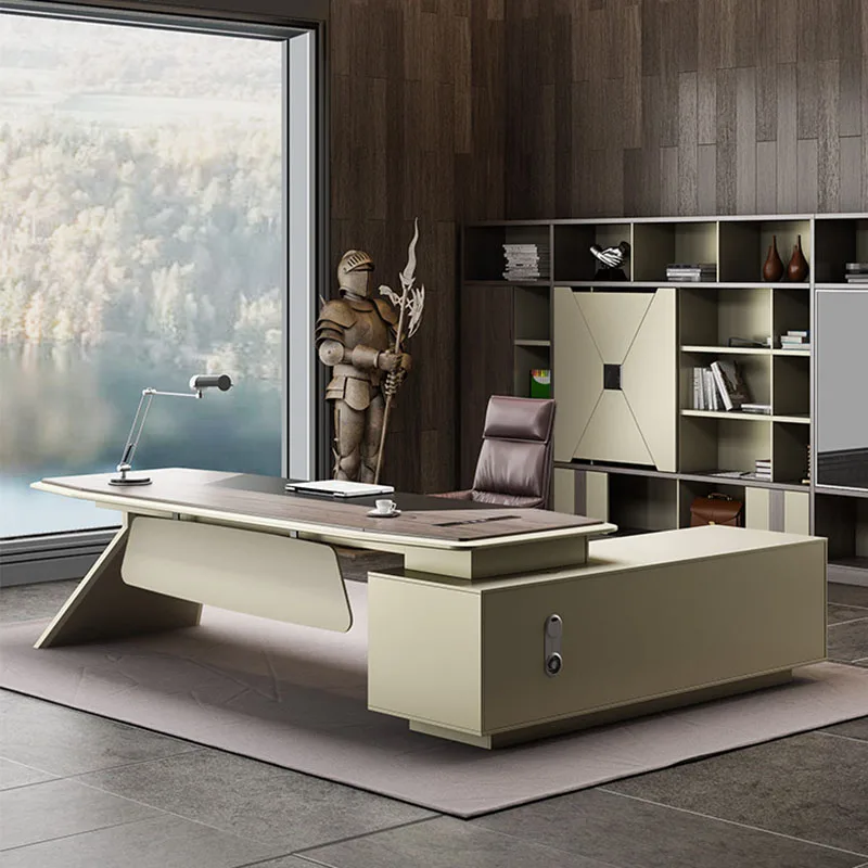 Meeting School Office Desk Laptop Drawing Standing Executive Modern Office Desk Luxury Scrivania Legno High End Furniture Hdh