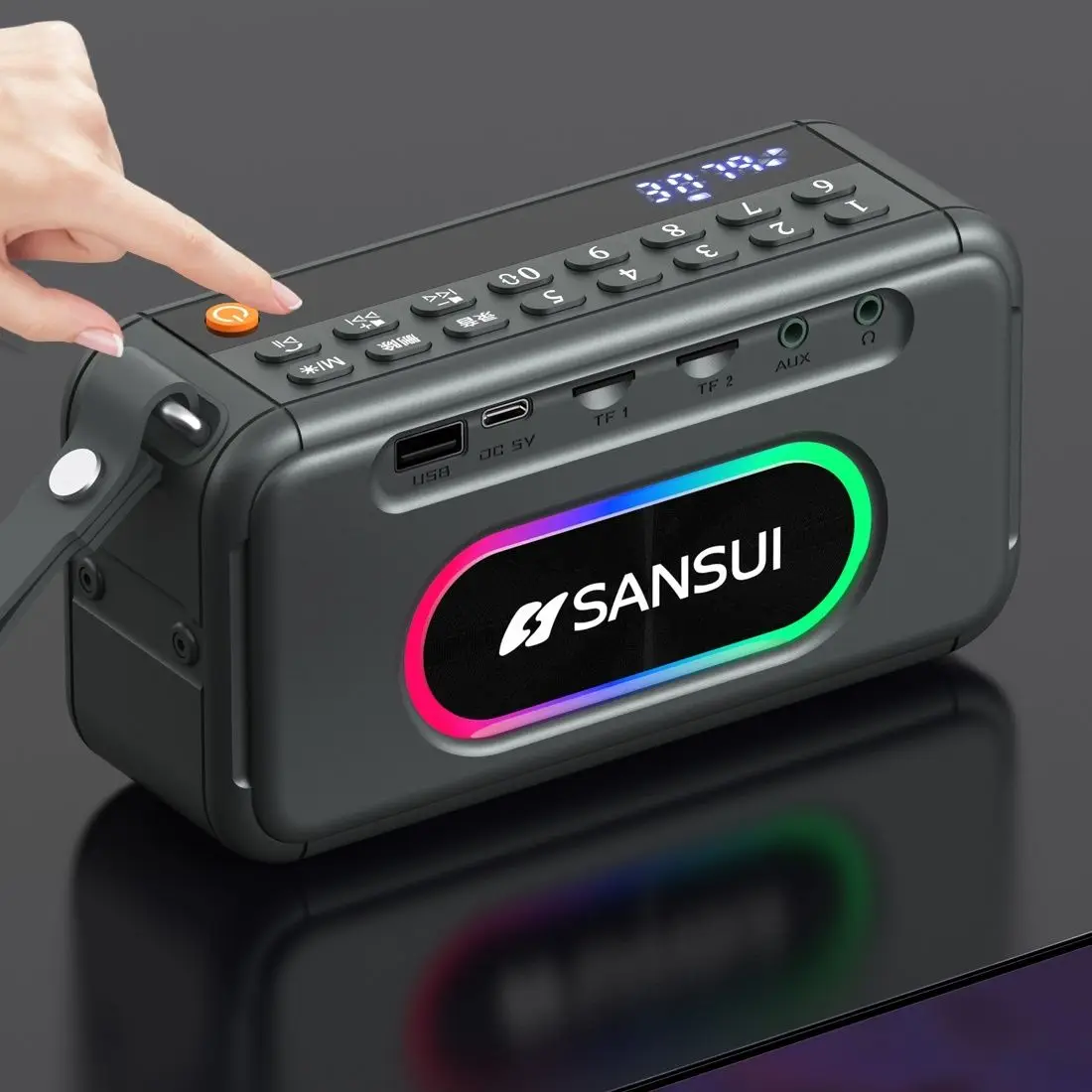 Nuovo Sansui F30 Retro Radio Wireless Bluetooth Speaker Insert Card Mini Plug In Walkman Music Player Subwoofer Stereo Portatile