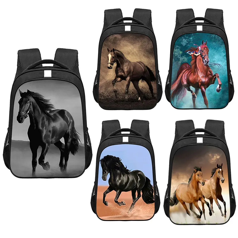 Unicorno Cavallo Zaino Dab Piccolo Pony Cavallo Bookbag Adolescenti Ragazzi Ragazze Zainetto Bambino Scuola Libro Borse Zaino Uomo