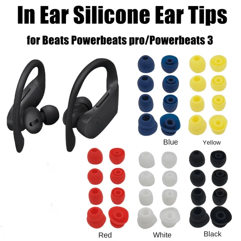 4 Paia Di Auricolari Di Ricambio Per L'Isolamento Acustico Auricolari Multicolori Gel Di Silice Lavabile Per Beats Powerbeats Pro/Powerbeats 3
