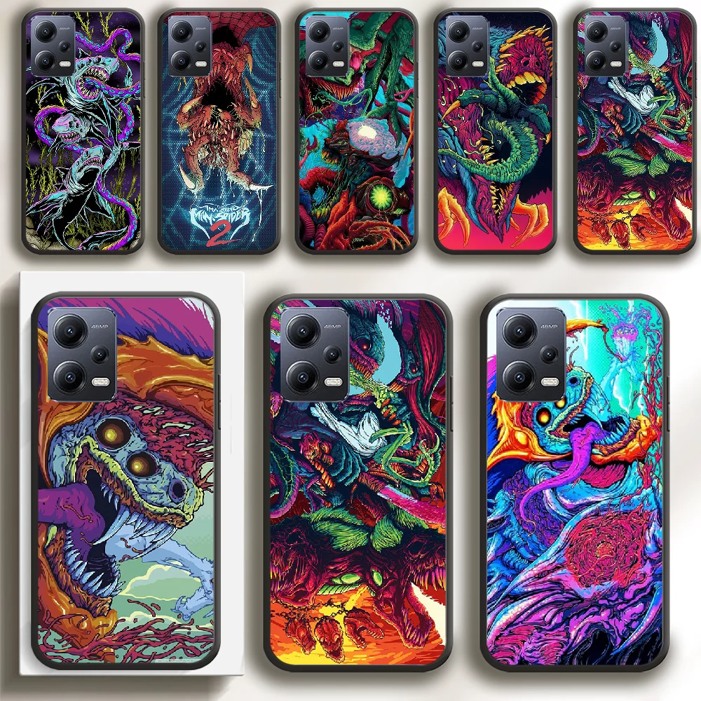 Custodia Per Telefono Hyper Beast Monster Cover Per Xiaomi Redmi Note 8 9 10 11 12 13 Pro Plus Tpu Soft Black