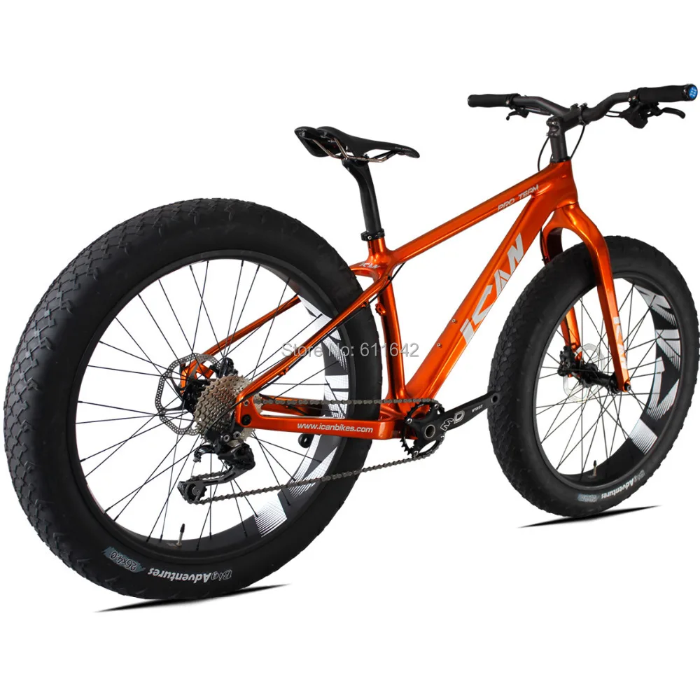 Icanbike Bicicletta Completa In Carbonio Colore Dorato Popolare Fulling Snow Bike Fatbike Ruote E Telaio