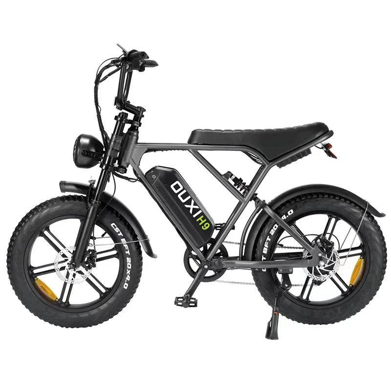 Eu Us Uk Warehouse Retro Dirt Fat Tire E-Bike Ouxi V8 H9 2.0 Long Range 20*4.0 "Bicicletta Elettrica Fuoristrada 250W Fatbike 25 Km/H