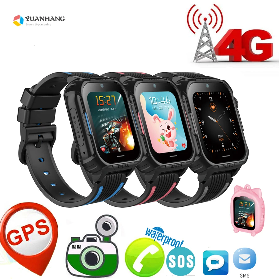 Smart 4G Video Voice Sos Call Camera Watch Student Child Gps Wifi Trace Localizza Android 8.1 Whatsapp Sim Card Phone Smartwatch
