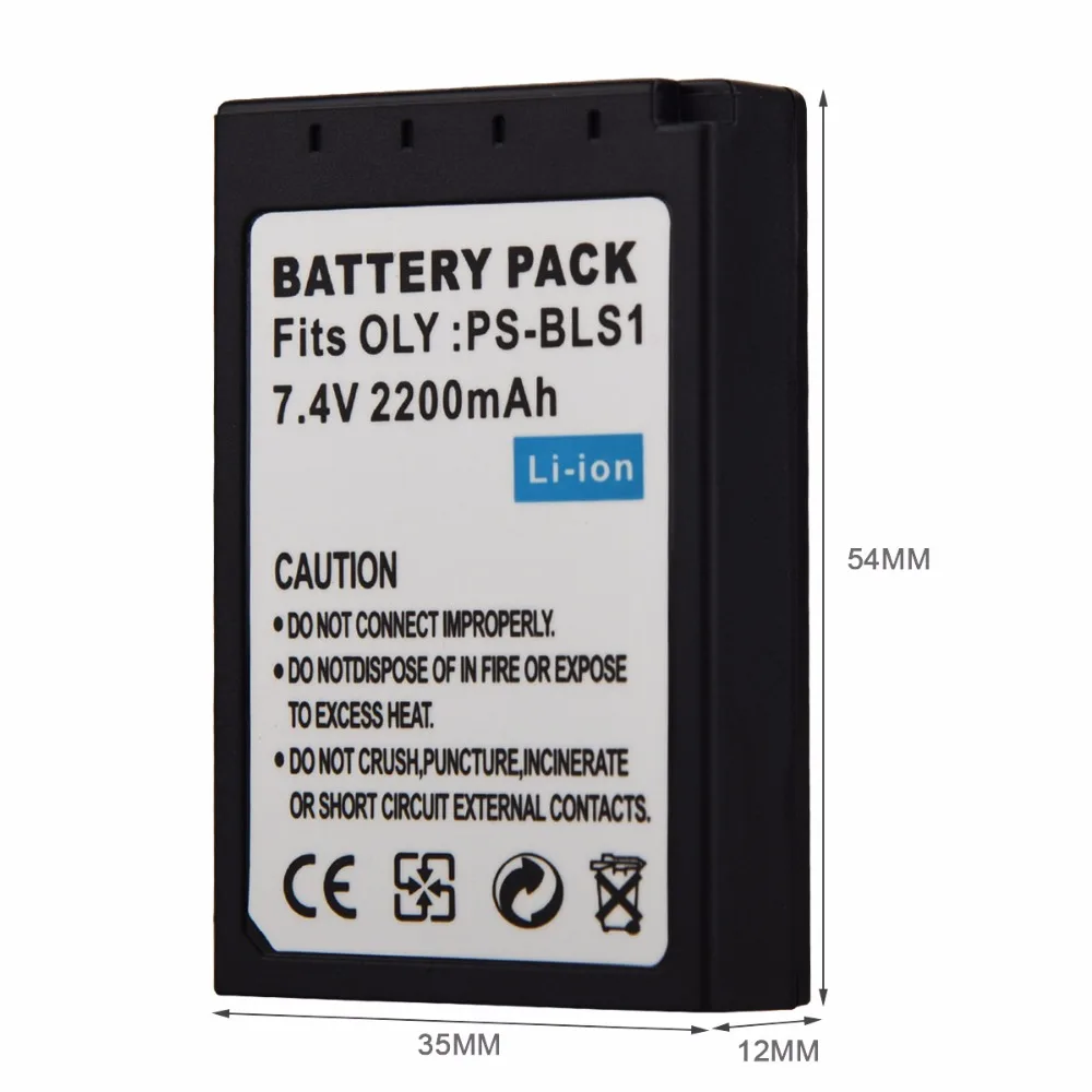2200Mah Ps-Bls1 Batteria Bls1 Bls-1 Per Olympus Oly. Ep2 Epl1 Epl2 Ep1 Bls5 E-400 Evolt E-410 Evolt E410 E-420 E-410 E-620 E-450