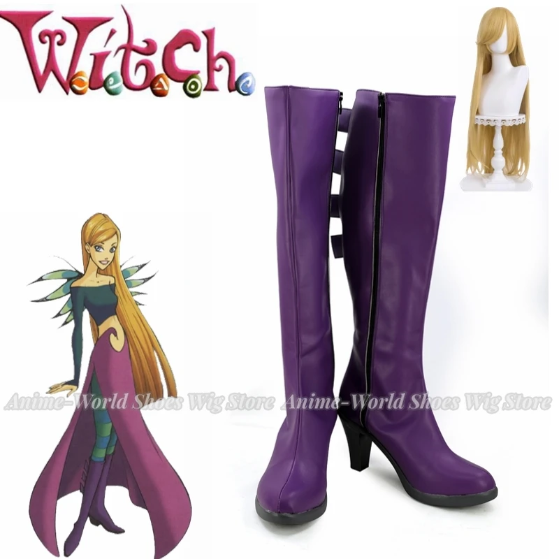 Scarpe Cornelia Ale Cosplay W.I.T.C.H Witch Cornelia Ale Ale Cosplay Stivali Viola Scarpe Tacco Alto Su Misura Di Qualsiasi Dimensione