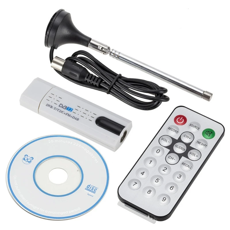 Digital Satellite Dvb T2 Usb Tv Stick Tuner Con Antenna Remote H D Ricevitore Tv Usb Dvb-T2/Dvb-T/Dvb-C/Fm/Dab Usb Tv Stick
