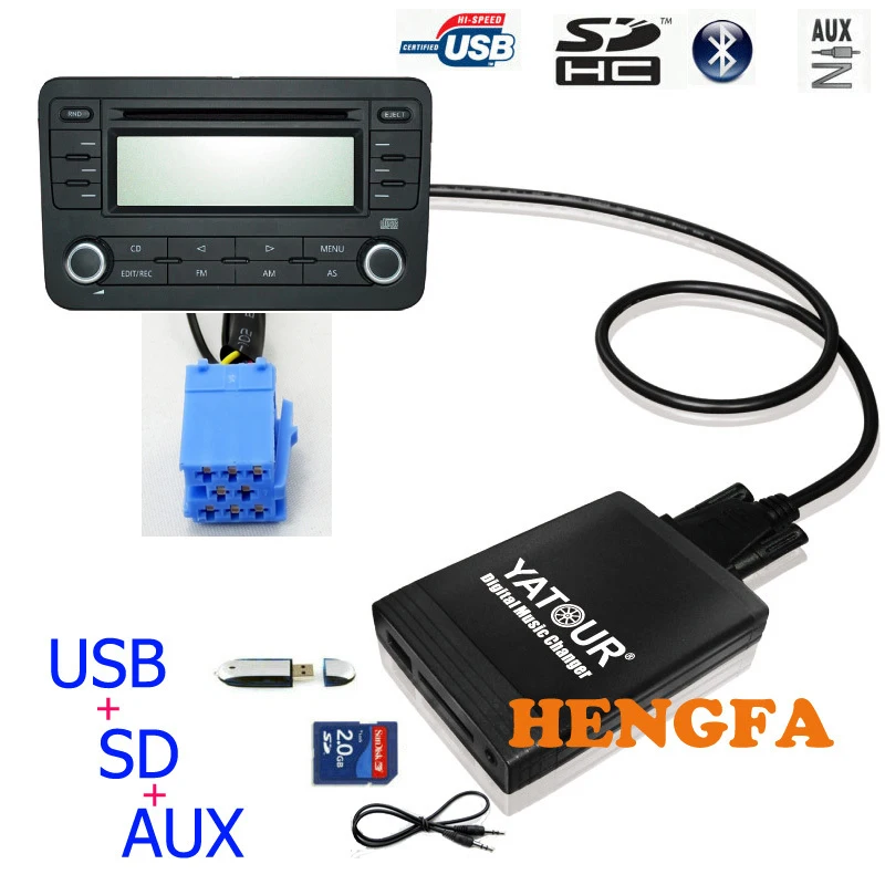 Yatour Car Mp3 Player Digital Cd Music Changer Adattatore Usb Aux Per Fiat 8-Pin Alfa Romeo Lancia Maserati Blaupunkt Radio Yt-M06