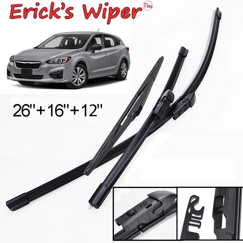 Ener'S Wiper Lhd Set Di Spazzole Tergicristallo Anteriori E Posteriori Per Subaru Impreza Xv Gk Gt 2017 - 2021 Parabrezza Parabrezza 26 "+ 16" + 12"