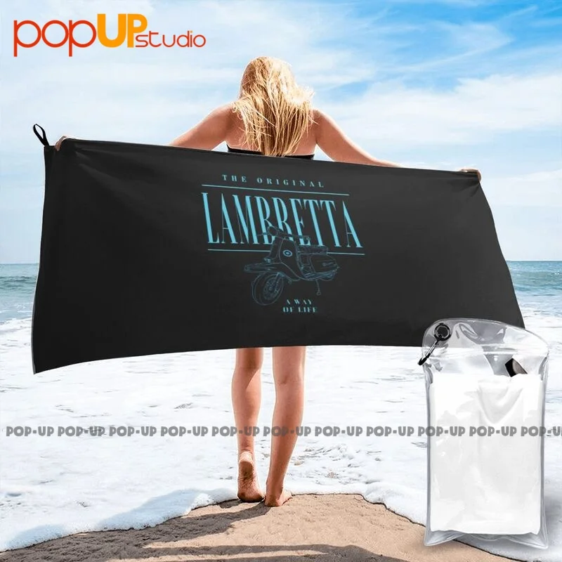 Lambretta Artwork Scooter Retro Mod Carnaby Casual Quick Dry Towel Soft Printed Lightweight Sports Towel