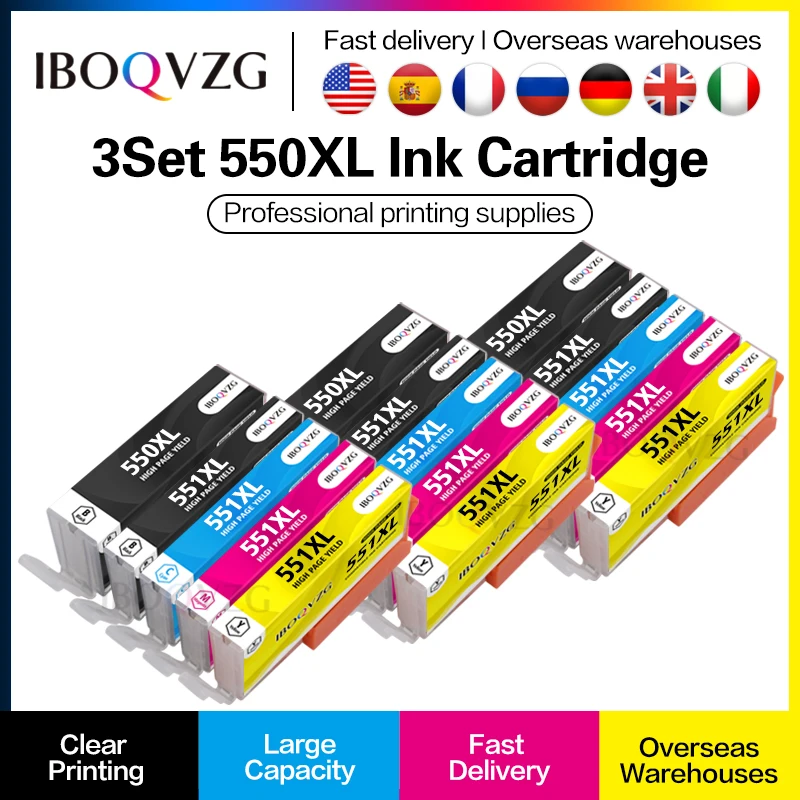 Compatibile Con Canon Pgi-550 Cli-551 Cartuccia Di Inchiostro Pgi550 Cli551 Per Canon Pixma Ip7250 Mg5450 Mx925 Mg5550 6450 5650