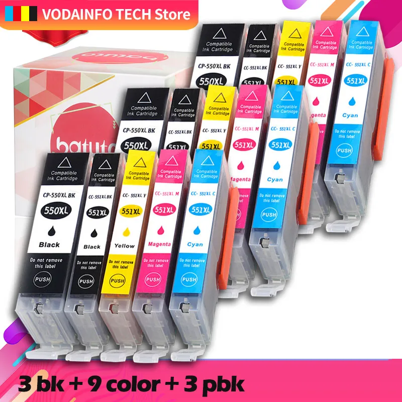 Pgi 550 551 Cartuccia Di Inchiostro Compatibile Per Canon Pixma Ip7250 Mg5450 Mx925 Mg5550 Mg6450 Mg5650 Mg6650 Ix6850 Mx725 Mx925 Stampante