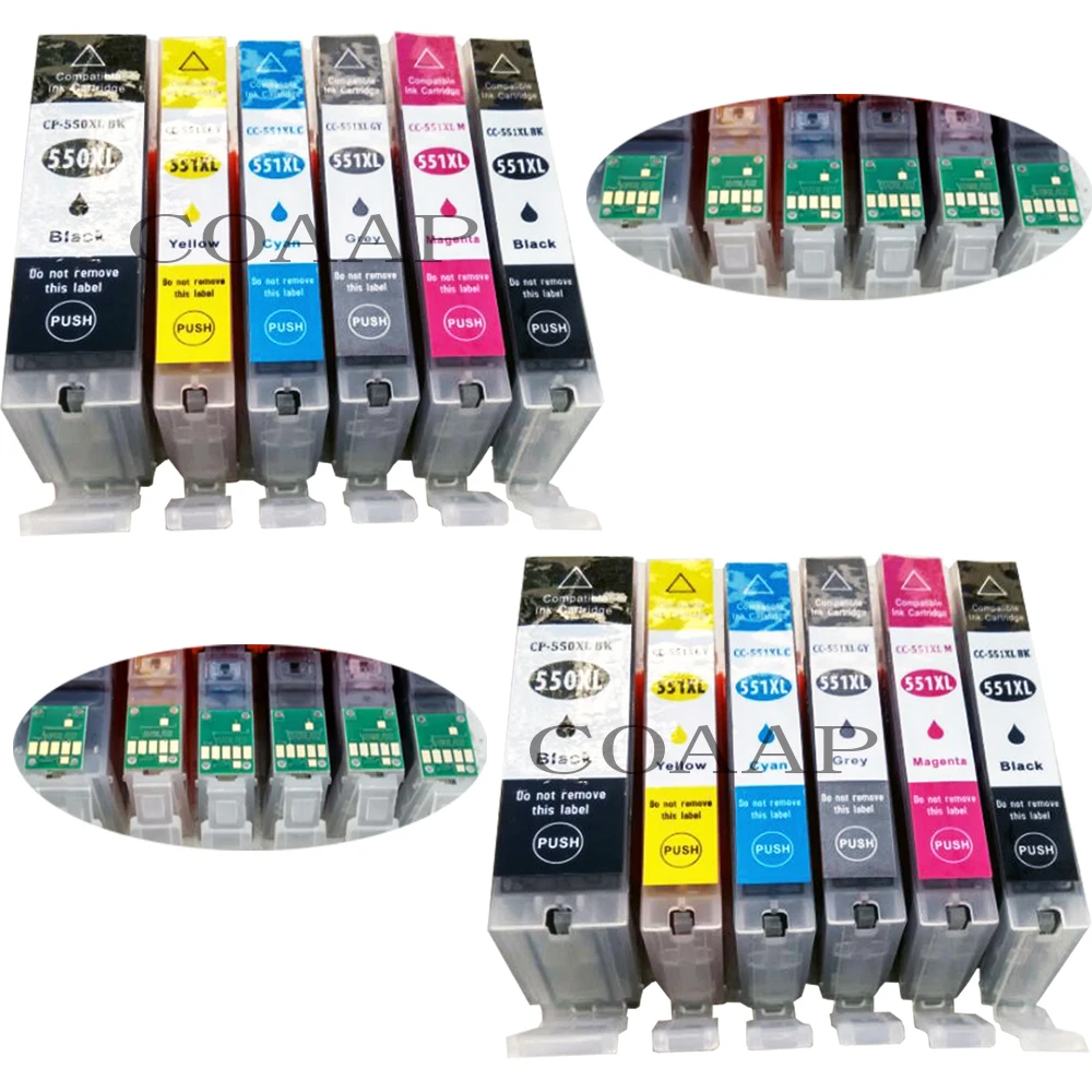12 Compatibile Pgi 550 Cli 551 Cartuccia Di Inchiostro Per Canon Pixma Ip7250 Ip8750 Ix6850 Stampante