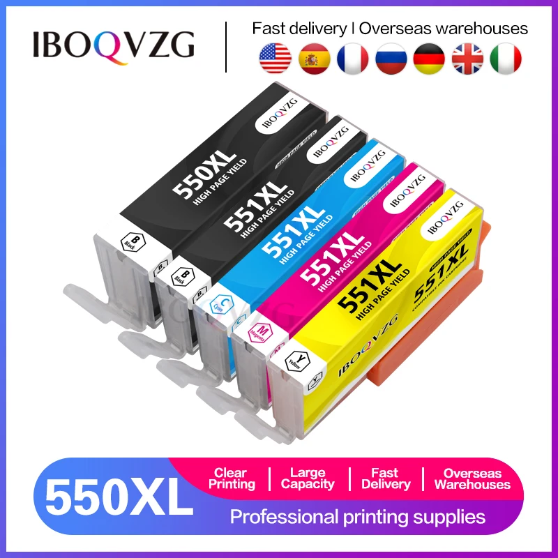 • Pgi550Xl Pgi 550 Cli-551 Xl Cartuccia D'Inchiostro Pgi550 Cli551 Per Canon Pixma Ip7250 Mg5450 Mx925 Mg5550 6450 5650 Stampante