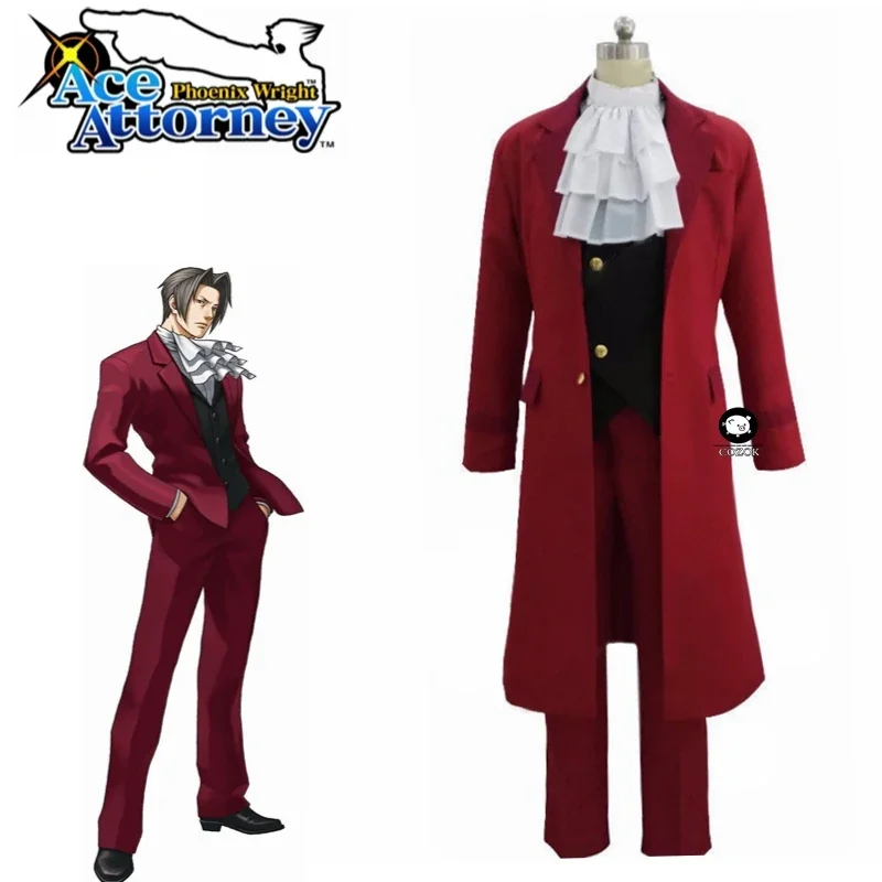 Ace Advocate Miles Edgeworth Cosplay Abbigliamento Phoenix Wright Anime Ace Advocate Costumi Cosplay Di Halloween Di Qualsiasi Dimensione