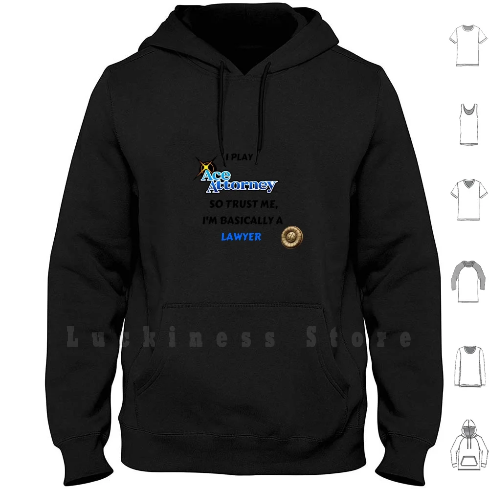 I Play Ace Avvocato Felpe Con Cappuccio Ace Avvocato Ace Avvocato Avvocato Videogioco Gioco Nintendo Phoenix Null