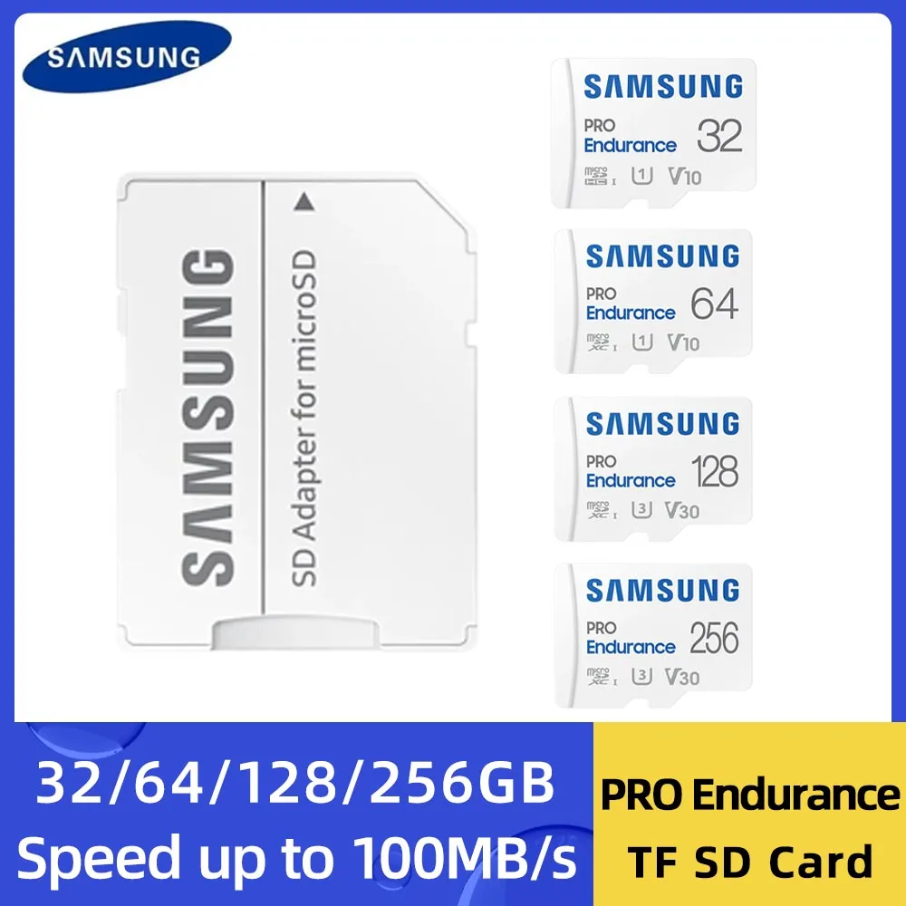 Scheda Microsd Samsung Pro Endurance 256Gb 128Gb 64Gb 32Gb Sdxc U3 Class10 Per Smartphone Dvr Per Auto Videosorveglianza