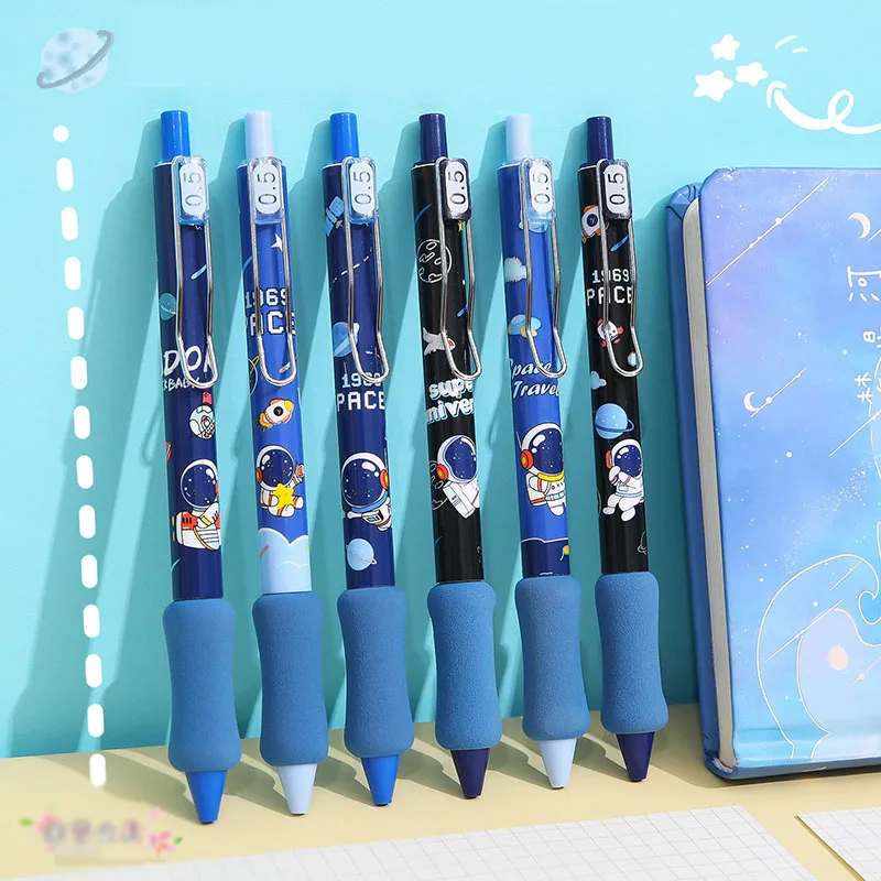36 Pz/Lotto Creative Astronaut Gel Pen Set Cute 0.5Mm Black Ink Signature Pens Regalo Promozionale Cancelleria Materiale Scolastico