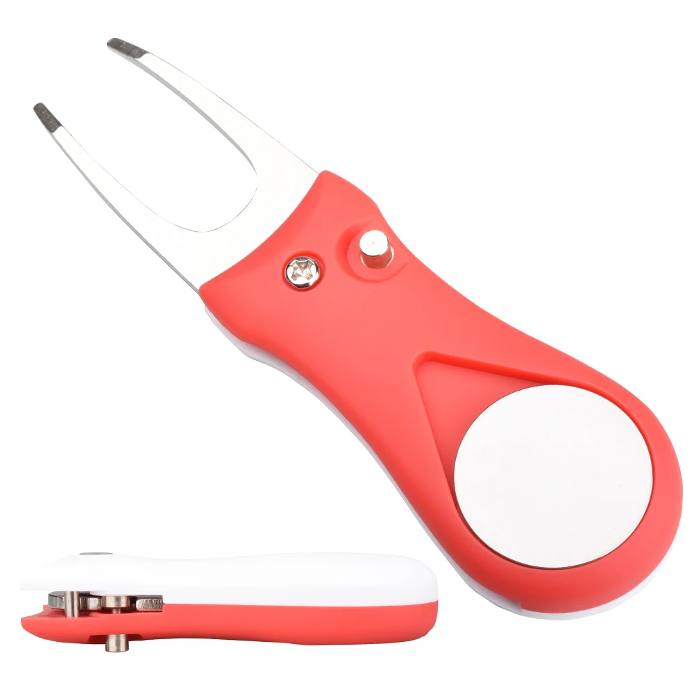 Nuovo 1Pcs Golf Strumento Divot Repair Switchblade Strumento Passo Groove Cleaner Golf Pitchfork Accessori Per Il Golf Putting Green Forcella