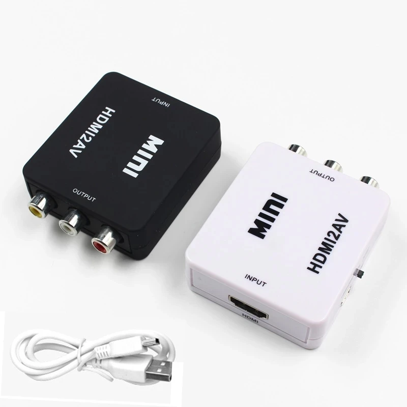 Adattatore Convertitore Scaler Av Video Composito Compatibile Con Av Rca/Cvbs L/R Hd2Av Per Tv Vhs Vcr Dvd Ntsc 1080P