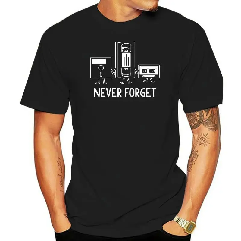 New Way 467-T-Shirt Unisex Floppy Disk Vhs Tape Cassette Player Non Ti Scordar Mai