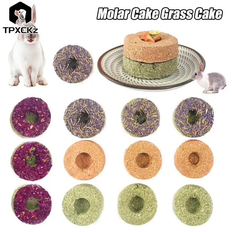 Bunny Chew Toy For Teeth Natural Small Animal Handmade Grass Cake Pet Teeth Grinding Toys Criceto Rabbit Teeth Treats