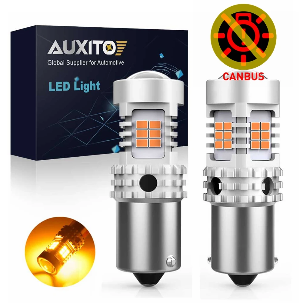 2 Pezzi Ba15S Bau15S 7440 W21W Lampadina A Led Canbus No Hyper Flash Giallo Ambra Lampada A Led Automatica 1156 P21W Py21W 7440 W21W Lampadina A Led P
