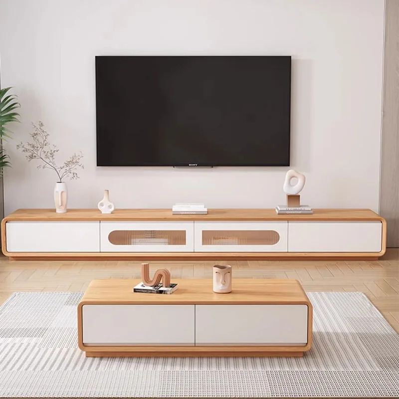 Piedistallo Simple Tv Stand Retro Italian Designer Console Shelf Luxury Solid Wood Retro Tv Unit Soggiorno Arredamiento Furniture