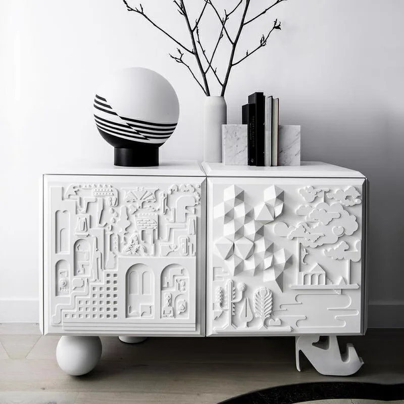 Baked Lacquer Dining Cabinet, Creative And Personalized Hallway Cabinet, Modern And Minimalist Tv Cabinet, Unit Side Cabinet