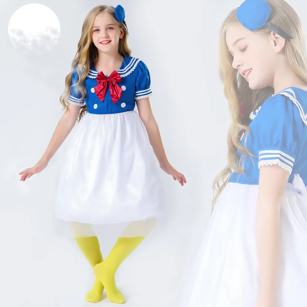 Halloween Girl Dress Navy Sailor Costume Da Palcoscenico Per Bambini