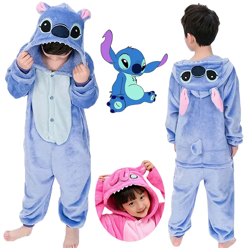 Stitch Costume Cosplay Bambini Pigiama Lilo Stitch Costume Cosplay Tuta Pigiama Con Cappuccio Ragazzi Ragazza Costume Di Halloween Per Bambino