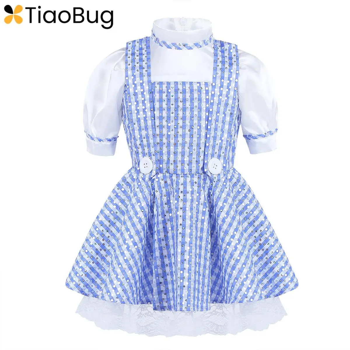 Kids Girls Percalle Costume Schoolgirl Cosplay Halloween Carnival Fancy Dress Up Pieghettato Short Plaid Dreamgirl Dress