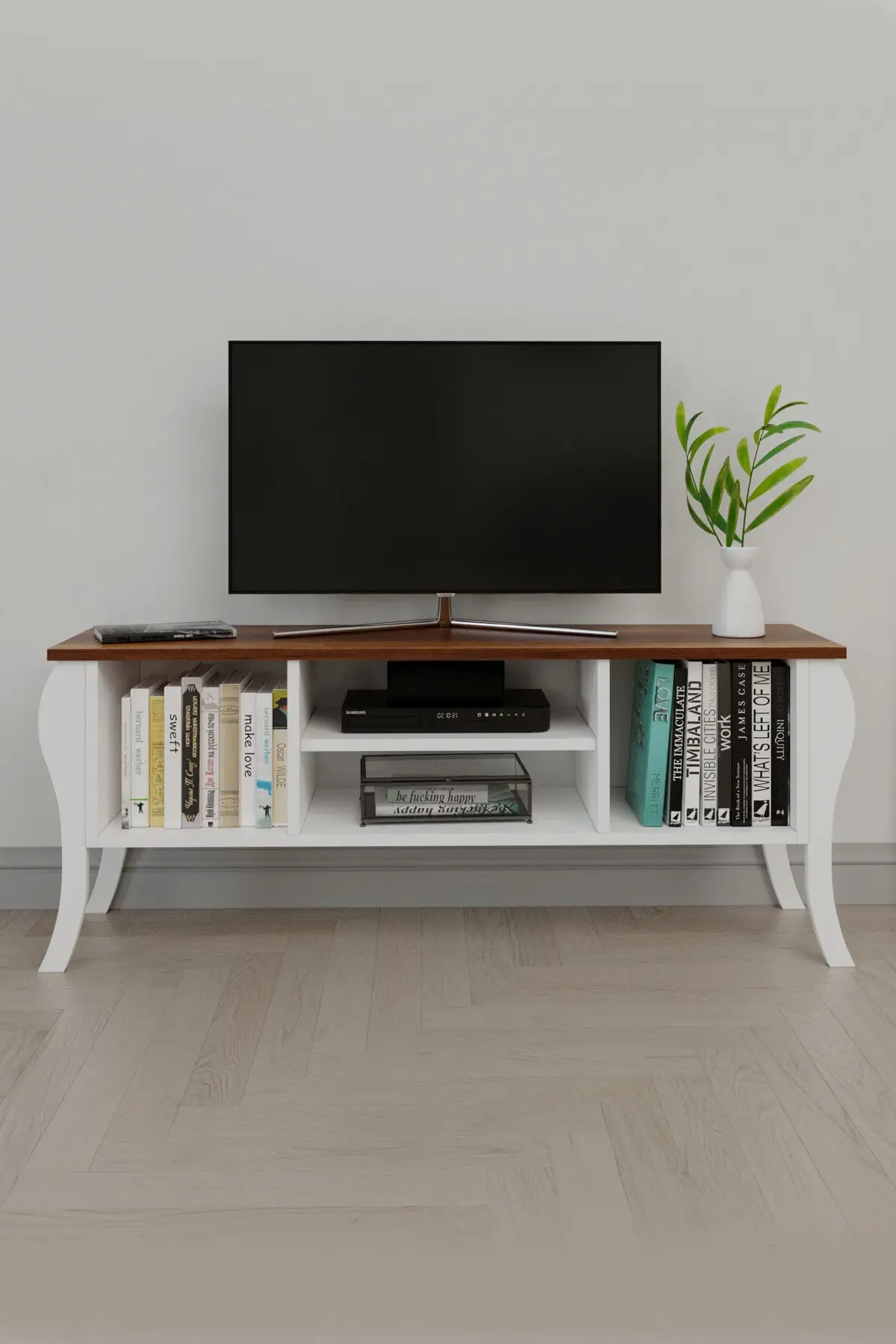 Modern Lukens Flip Capless Tv Unit 120Cm Tavolo Televisivo Noce