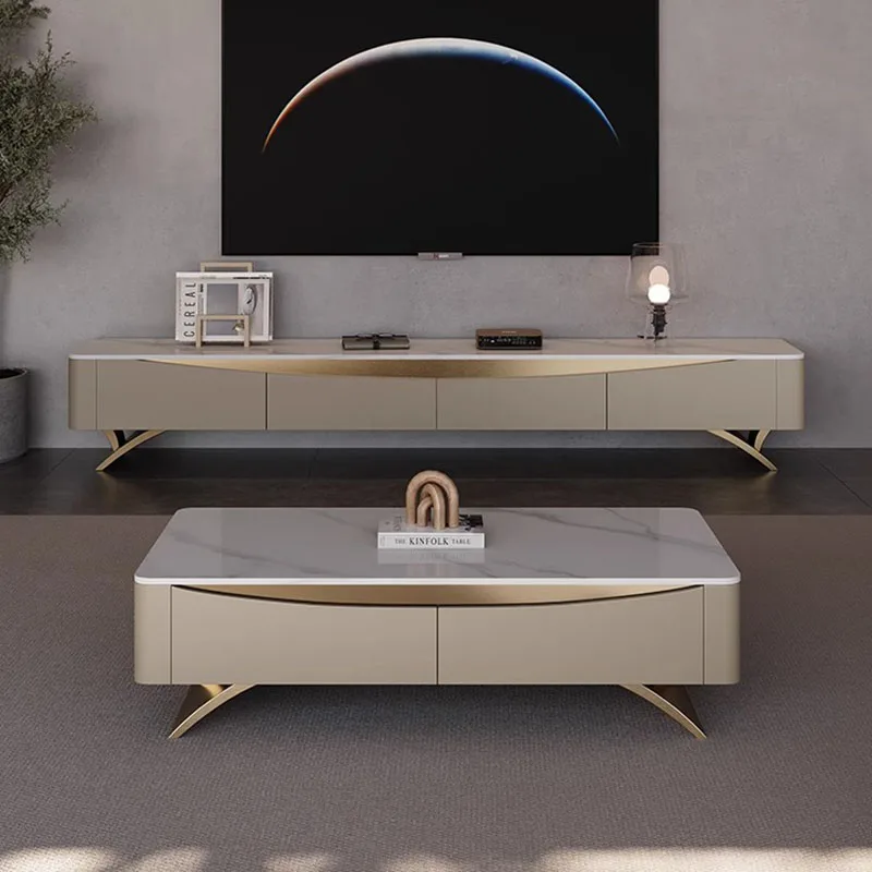 Storage Tv Stand Bench Soggiorno Luxury Floating Tv Unit Retro Modern Monitor Floor Tavolino Da Salotto Theatre Furniture