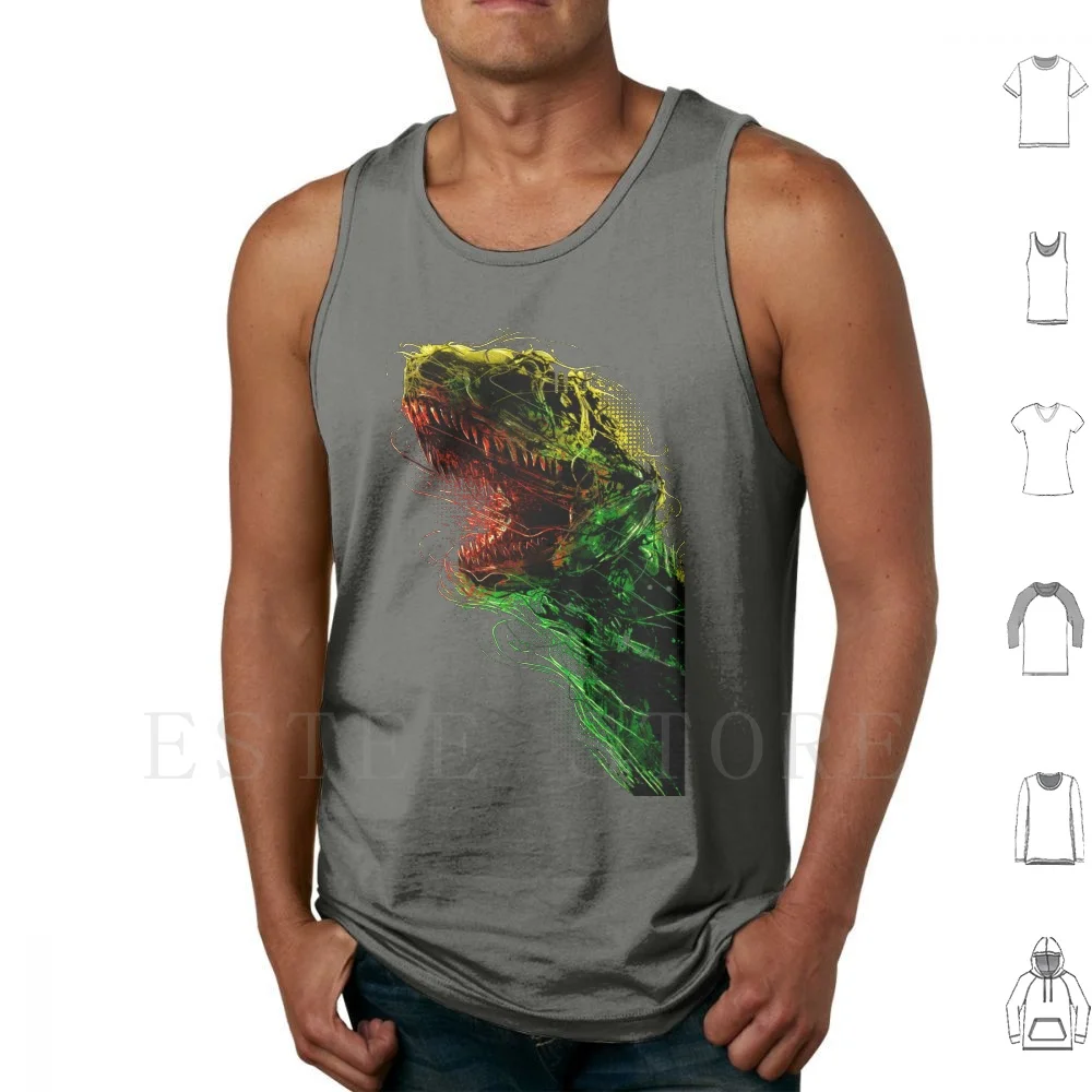 Killing Machine Canotte Vest Rage Contro La Macchina Tyrannosaurus Dinosaur Animal Skeleton Dark Ancient Wild Rettile