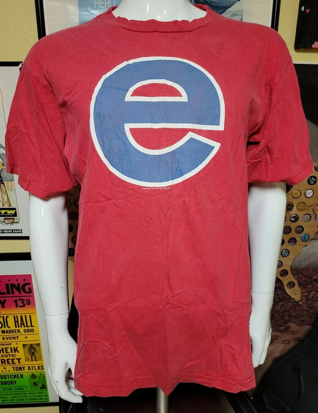 Vtg Og Anni '90 Rage Contro La Macchina Evil Empire T Shirt Xl Giant 1996 Ratm Band