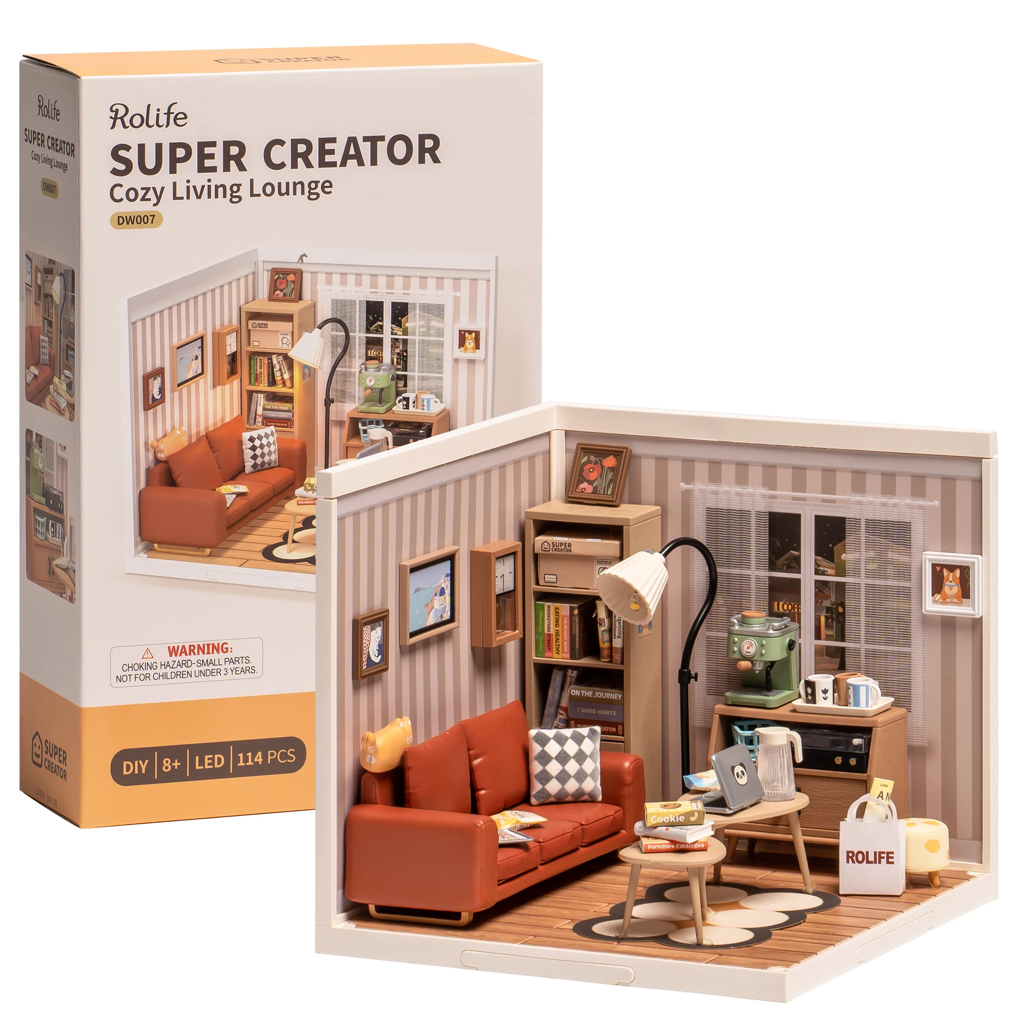 Robotime Rolife Giocattoli Di Plastica Puzzle 3D Super Store Accogliente Salotto Vivente Plastica Fai Da Te Kit Casa In Miniatura Building Blocks
