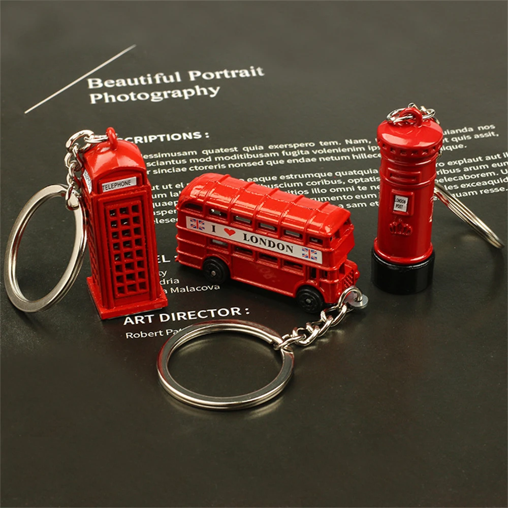 Portachiavi Per Autobus A Due Piani Rosso Londra Creativo Portachiavi Per Cabina Telefonica Vintage Ornamenti Per Zaino Da Donna Regali Di Souvenir Da
