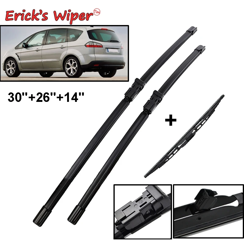Ener'S Wiper Lhd Set Di Spazzole Tergicristallo Anteriori E Posteriori Per Ford S-Max Smax 2006 - 2008 Spazzole Per Parabrezza Parabrezza 30 "+ 26" + 