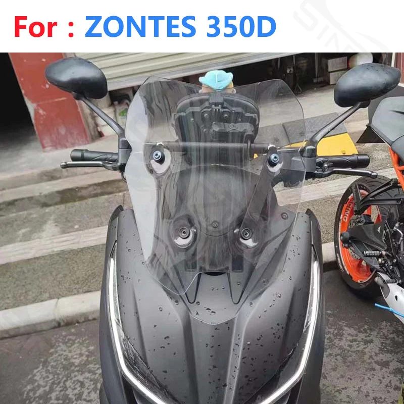 For Zontes 350D 350 D Zt350D Zt350T-D  Motorcycle Windshield Windscreens Wind Deflectors Black
