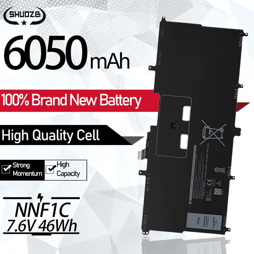 Nnf1C Batteria Per Dell Xps 13 9365 Xps13-9365 D1805Ts Xps13-9365 D1605Ts N003X9365-D1516Fcn Np0V3 P71G00 Hmpfh 7.6V 46Wh Nuovo