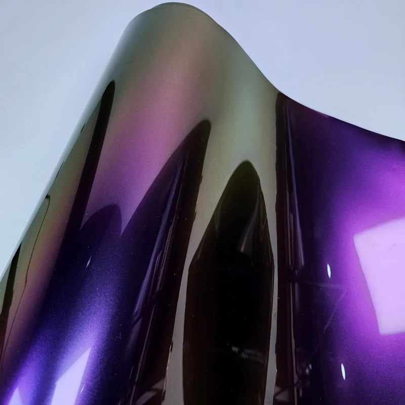 High Glossy Pet Magic Colored Purple Vinyl Wrap Film Adesivi Per Moto Chameleon Midnight Purple Vinyl Wrap Accessori Per Auto