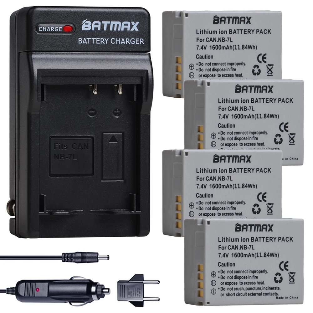 Batmax Nb-7L Nb7L Nb 7L 7L Batteria + Caricatore Della Parete Digitale Per Canon Powershot G10 G11 G12 Sx30Is