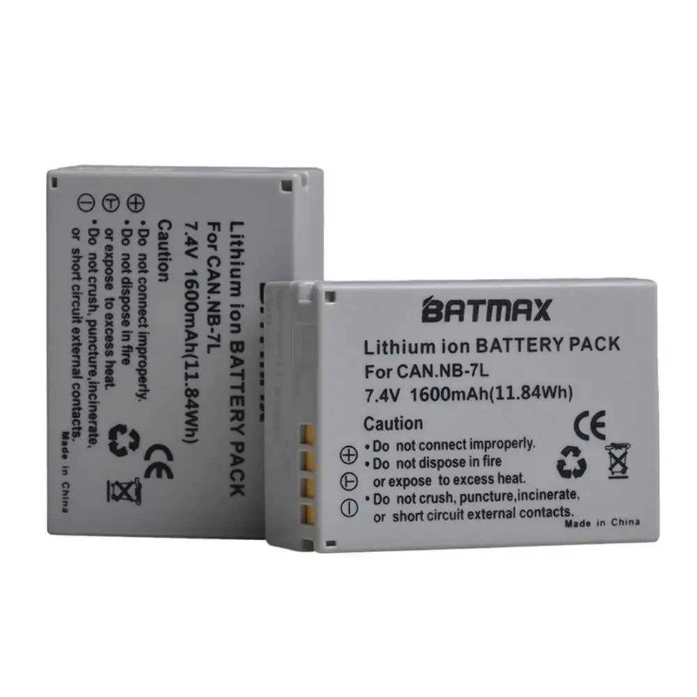 Batmax 1600Mah Nb-7L Nb 7L Nb 7L Li-Ion Batterie Per Foto/Videocamera Per Canon Powershot G10 G11 G12 Sx30Is