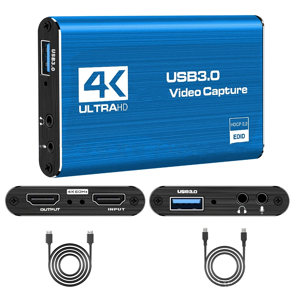 Scheda Di Acquisizione Video 4K 1080P 60Fps Hd Camera Recording Box Hdmi-Compatibile Con Usb 3.0 Per Pc Live Streaming Grabber Recorder