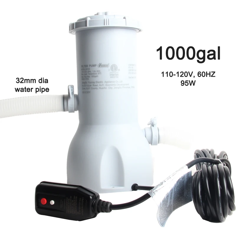 530/1000Gal Us America Standard 110-120V Filtro Pompa Fuori Terra Piscina Struttura In Metallo Piscine Gonfiabile Facile Set Filtrazione Piscina