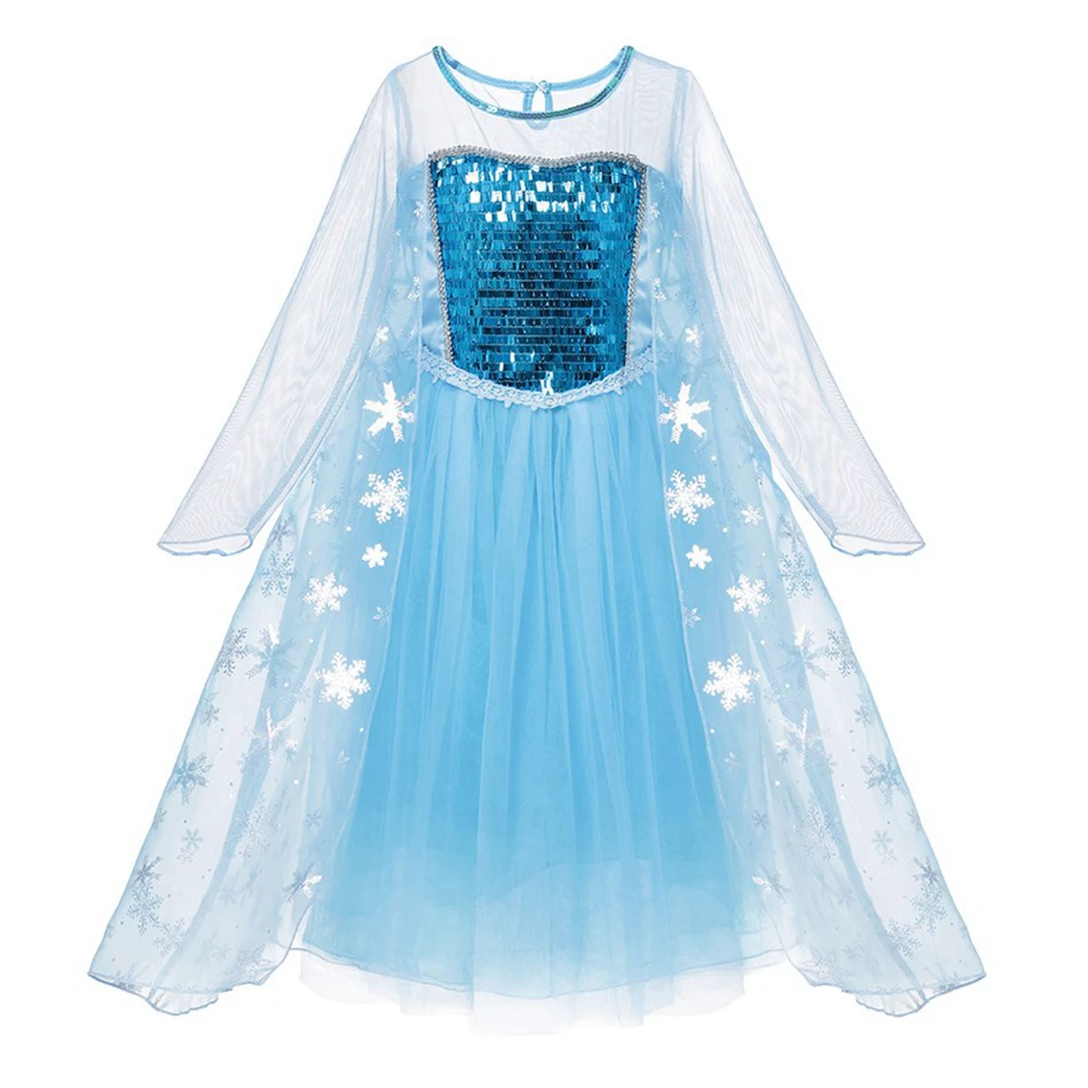 Elsa Princess Dress For Girl Kid Cosplay Anna Costume Carnival Christmas Birthday Party Clothes
