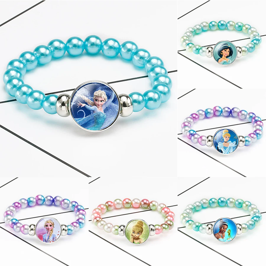 Frozen Anna Elsa Girl Makeup Toys Bracciali Arcobaleno Frozen Princess Cartoon Bracciale Anime Figure Bracciale Regalo Di Natale